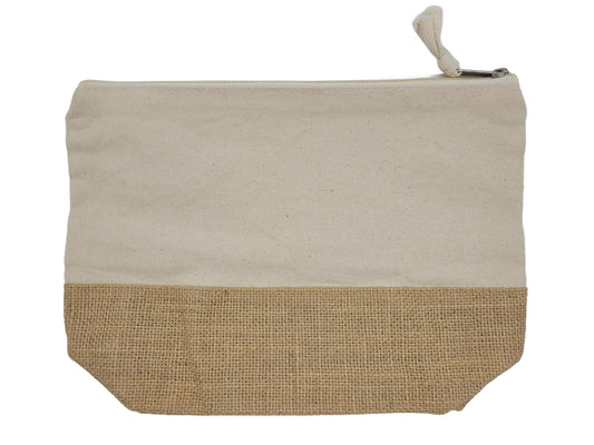 Pochette grande cotone/juta personalizzabile