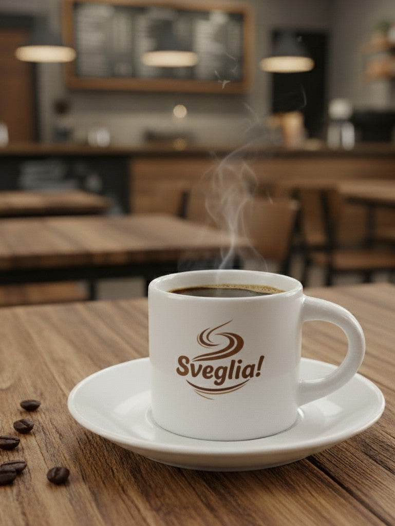 Tazzina caffè con piattino personalizzabile