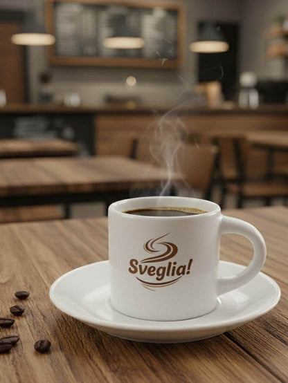 Tazzina caffè con piattino personalizzabile