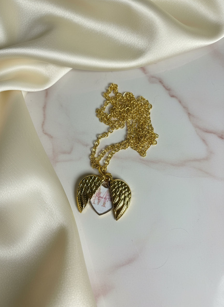 Collana a cuore con personalizzazione interna Oro