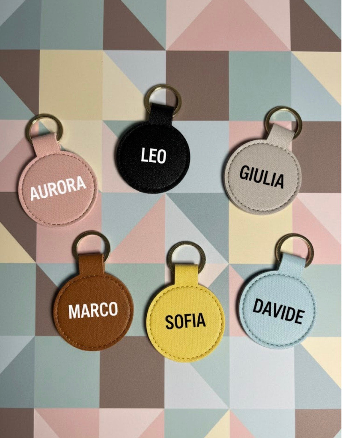 Portachiavi in pelle con gancio in acciaio