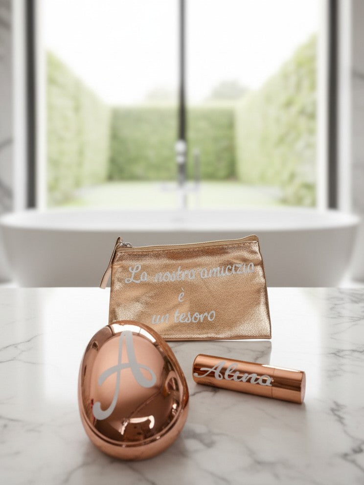 Kit spazzola capelli + rossetto