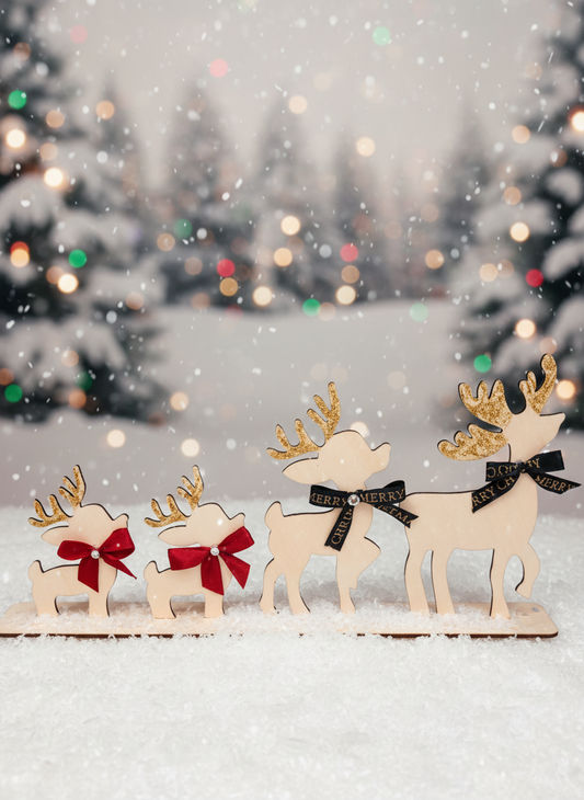 Renne di Natale in legno con nomi