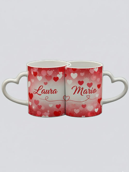 Tazze coppia manico cuore personalizzabili